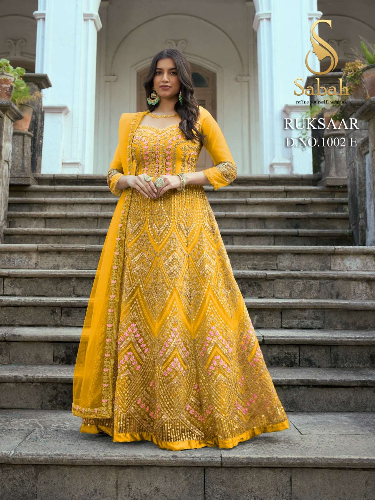 Sabah Ruksaar 1002 Color Plus Exclusive Designer Gown Collection at Wholesaler in Surat