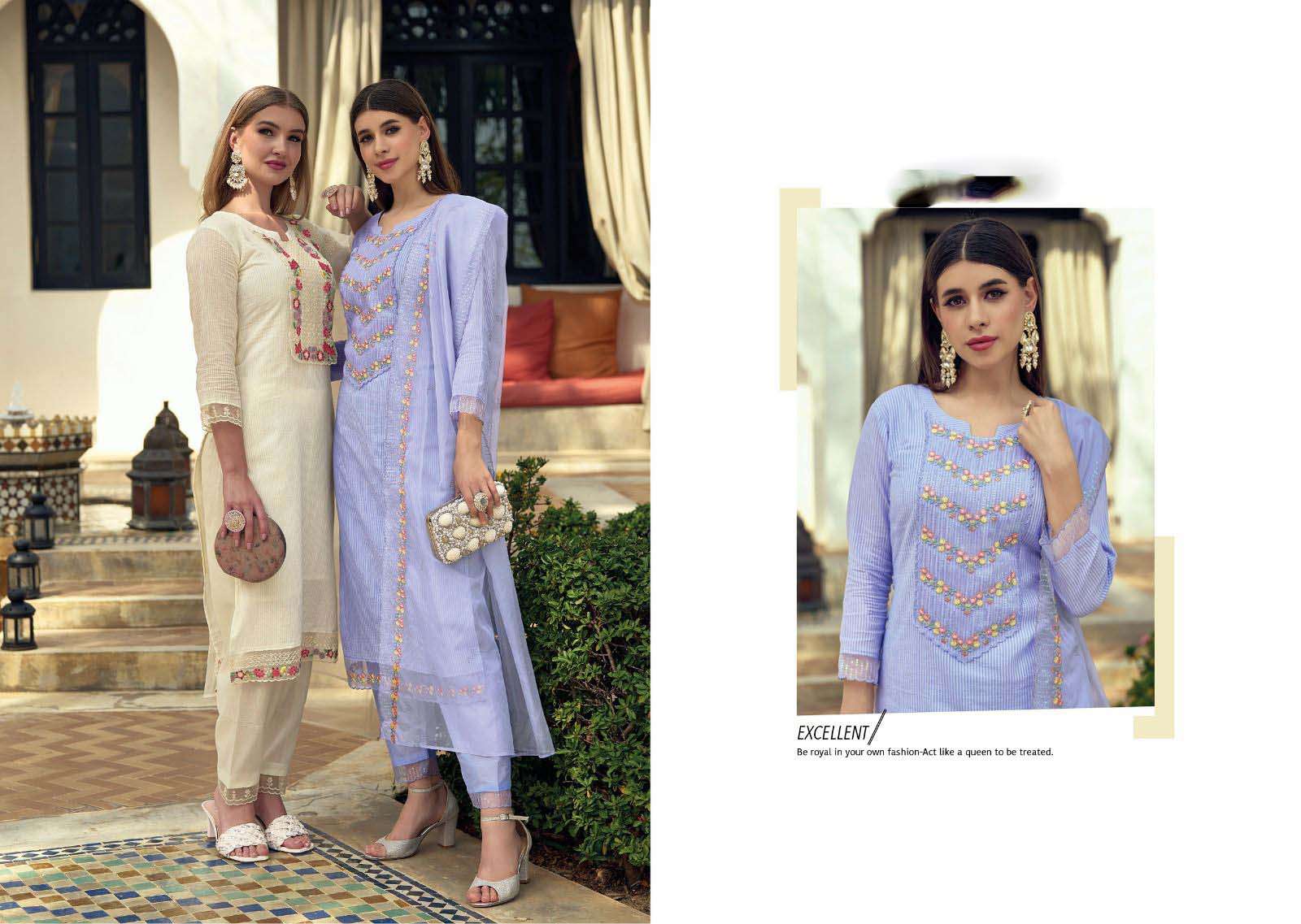 Zaveri Nagma Pure Cotton with fancy embroidery work collection at wholesaler in surat