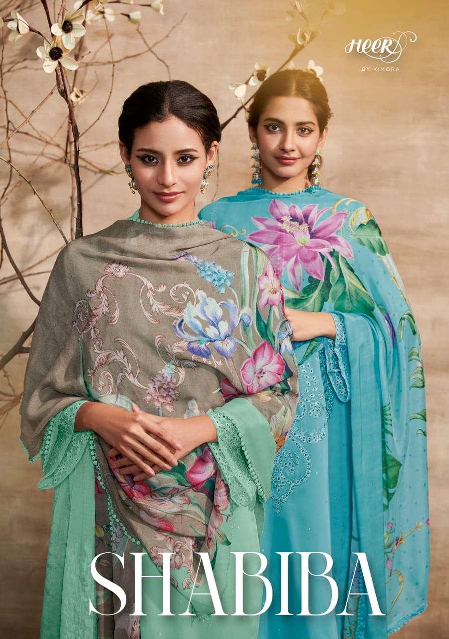 Kimora Shabiba Pure Cotton Satin Pakistani Style Salwar Kameez wholesale collection