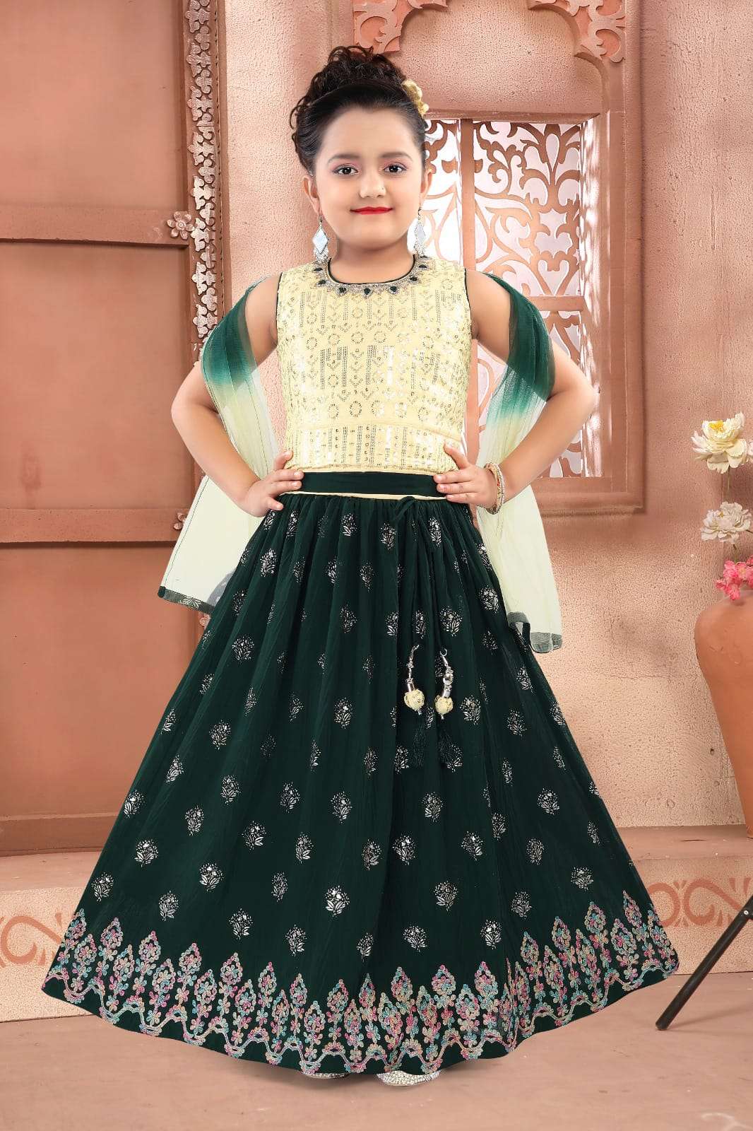 Party Wear Designer Wedding Wear Pure Net Kids Lehenga Choli at Rs  2299/piece(s) in Surat