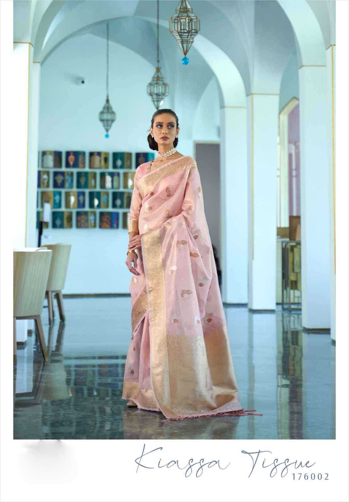 Rajtex Kiassa Tissue Zari Orgenza Weaving Sarees Wholesale Collection