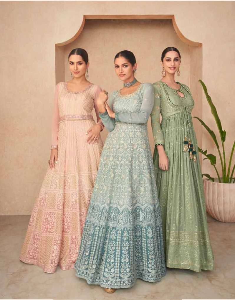 Sayuri Designer Mariyah Real Georgette Embroidered Designer Suits Wholesale Collection