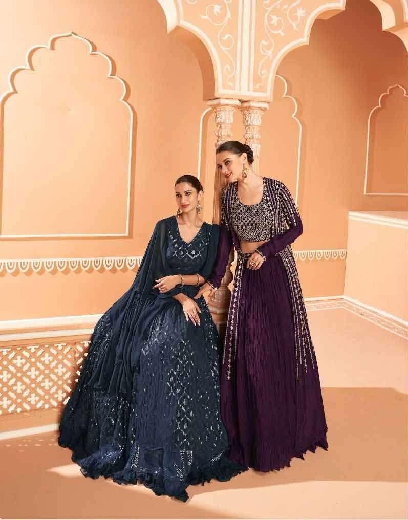 Panghat Sayuri Designer Chinon Silk Real Georgette Designer Gown Wholesale Collection