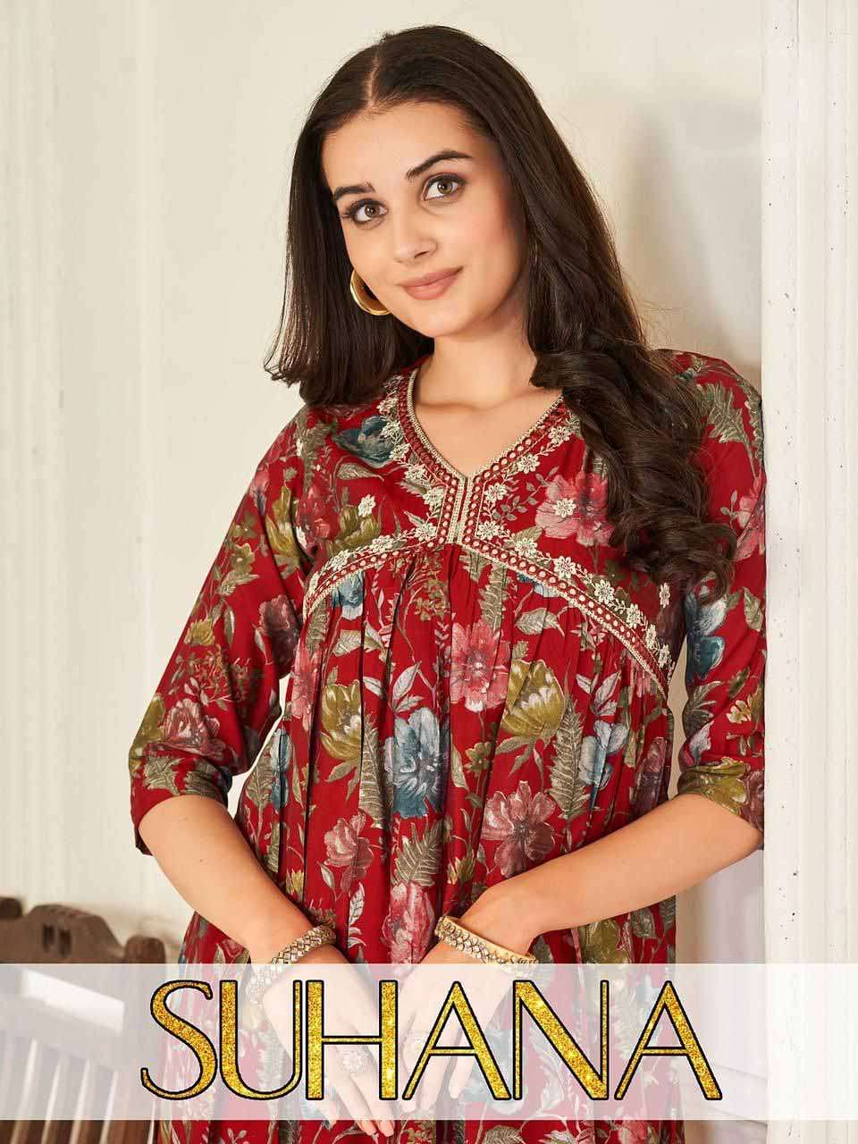 Suhana Blue Hills Alia Cut Style Kurti with Pant Wholesale Collection