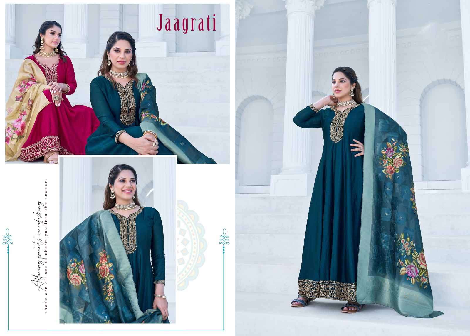 Floor Touch Anarkali Suits Gown In Golden Cream-16847 | Omzara
