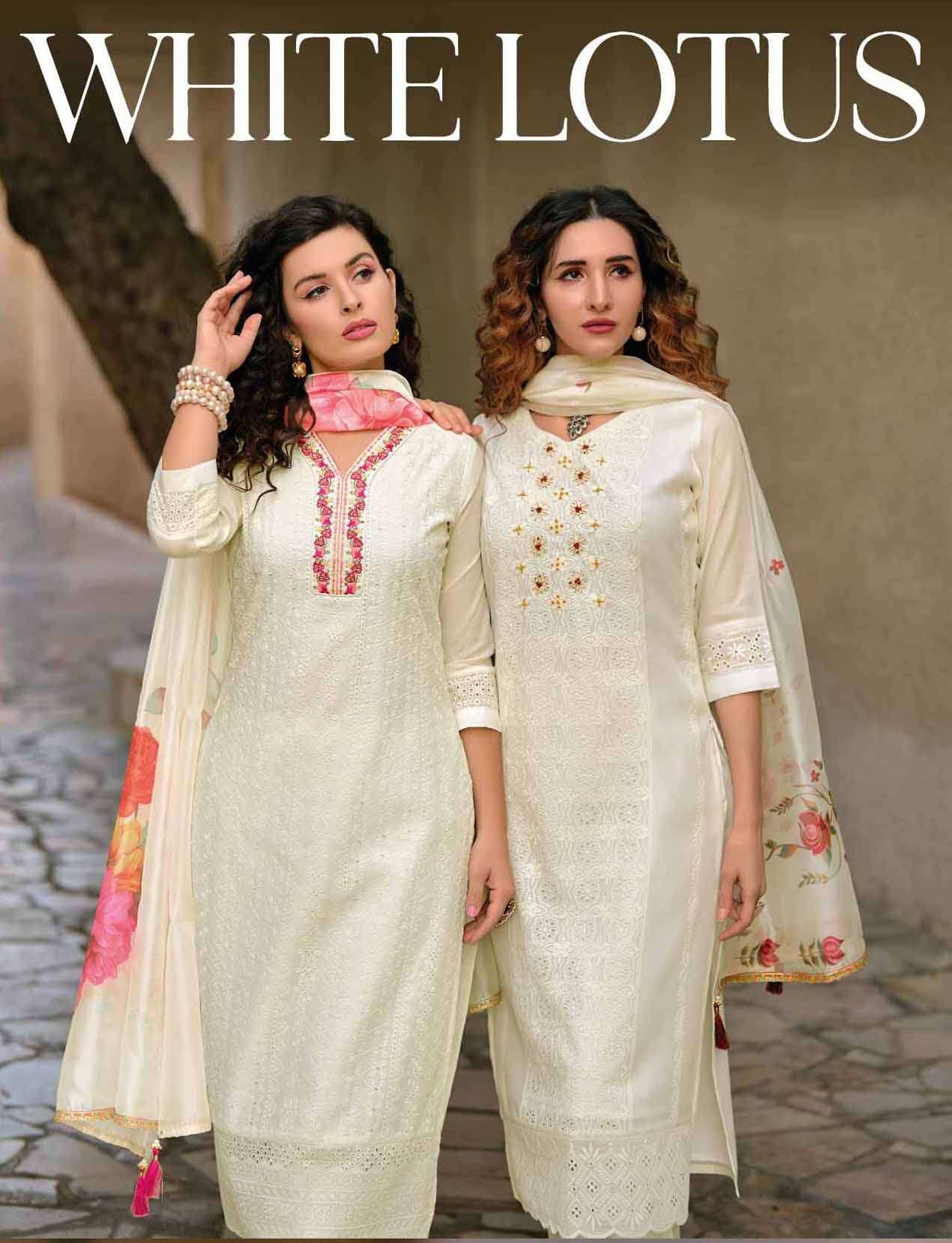 Buy now white chanderi silk kurta with silk palazzo - Set of 2 | Priya  Chaudhary