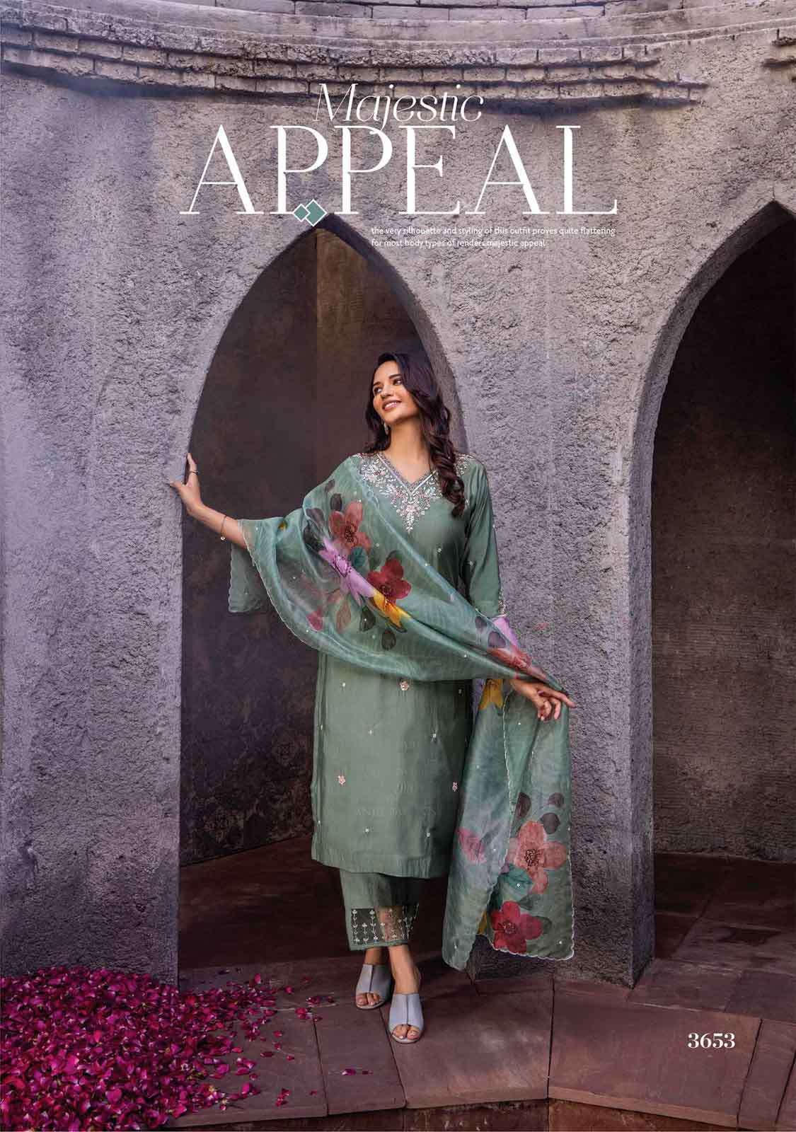 Krisha creation presents the elegant Anju fabrics Mayra vol 4 Fancy Kurti with pant Dupatta