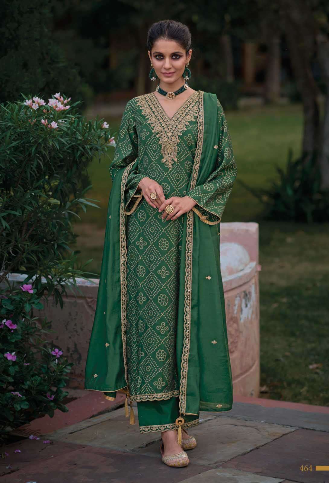 silk of bandhej vol 3 by krisha creation pure viscose muslin bandhani suit wholesale collection