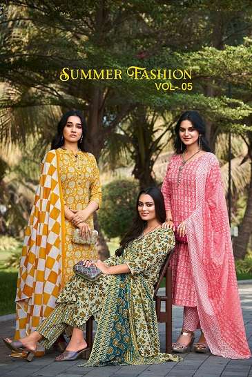 summer fashion vol 5 tips tops cotton print kurti pant dupatta set wholesale collection