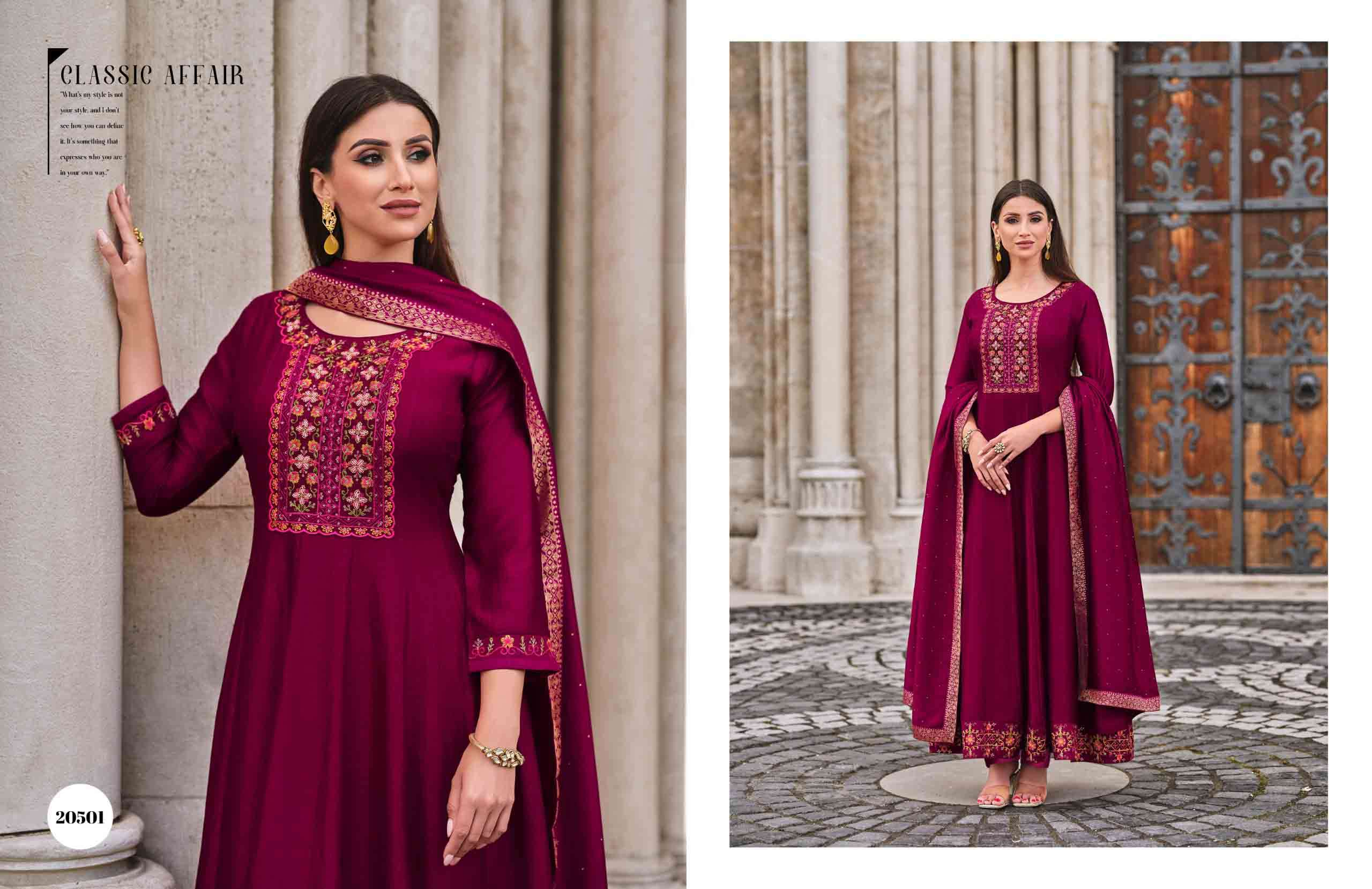 buy online bibbojaan lily lali Luxury Partywear Embroidered and Handwork anarkali style dress