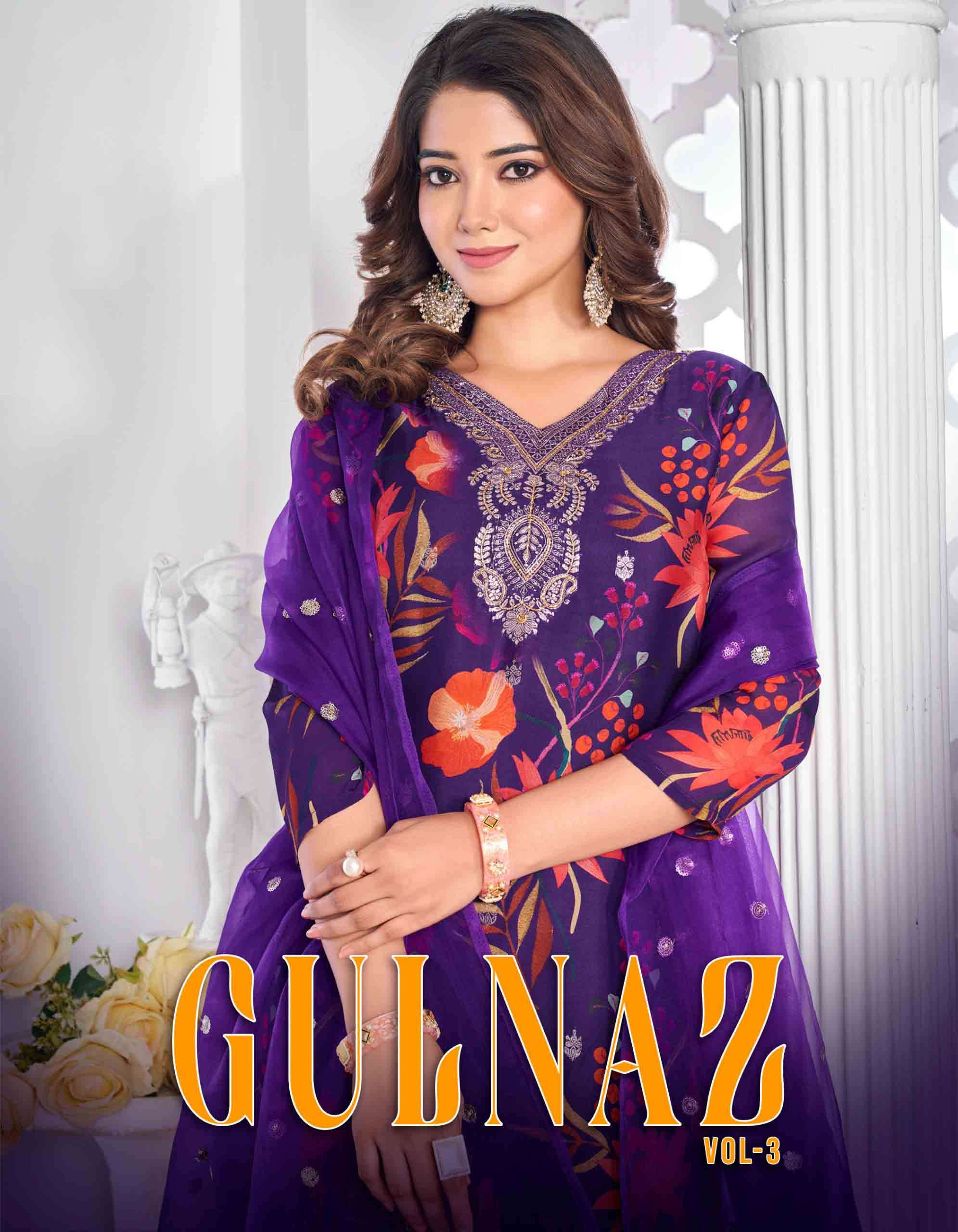 buy online gulnaz vol 1 radhika exclusive festive collection kurti pant dupatta set for women