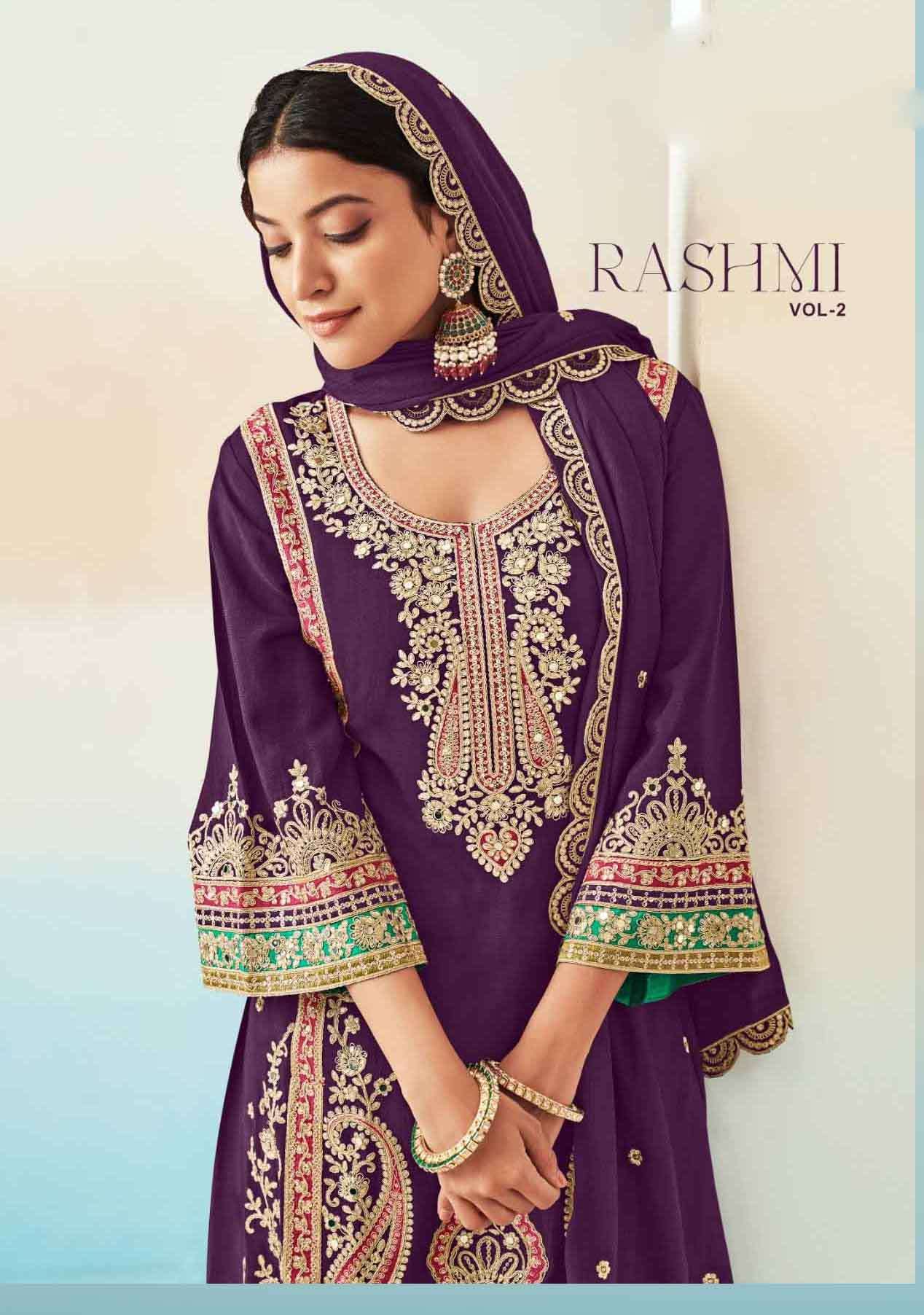 rashmi vol 2 by radha exclusive Heavy Chinon Embroidered and Mirror work with Zarkan