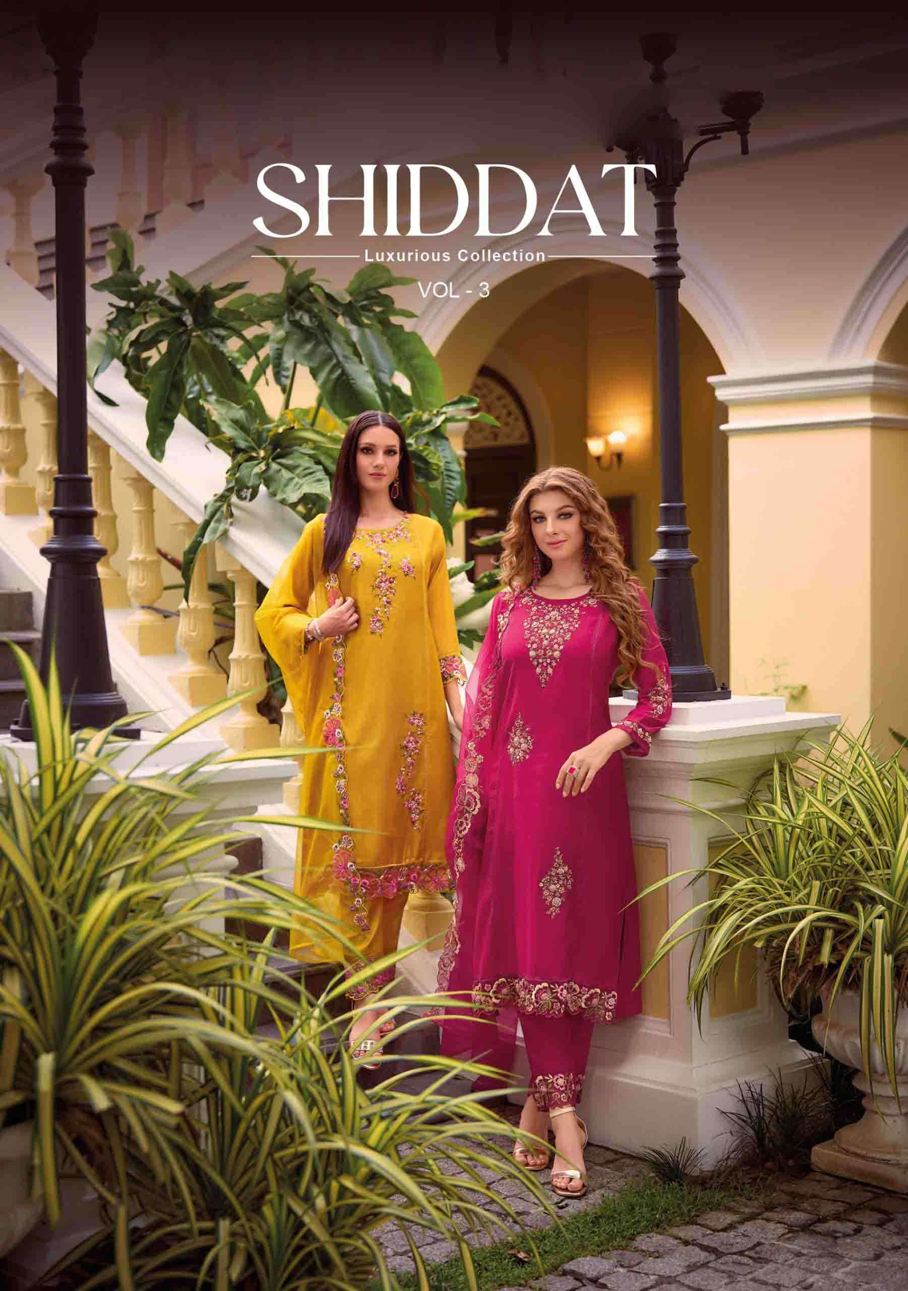 Shiddat 3 lady leela Heavy Luxurious Designer Handwork Kurti pant Dupatta Collection