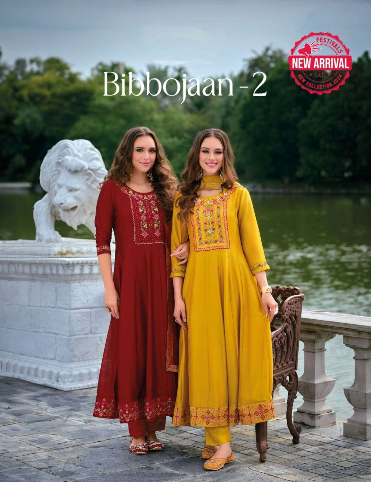 Bibbojaan vol 2 Lily lali Exclusive anarkali style dress with embroidery and handwork on vichirta silk