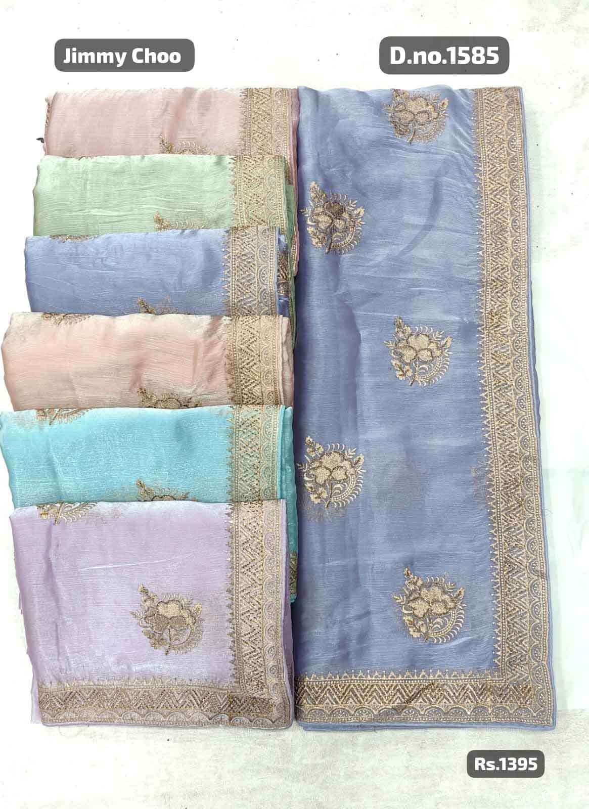 Jimmy Choo Fancy Sarees for wedding season Now Available Online at krisha creation wholesaler