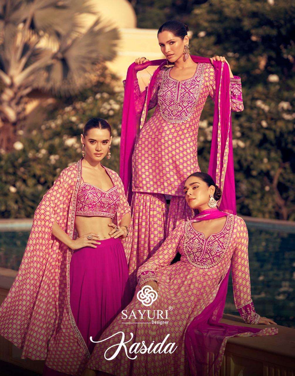 Kasida by Sayuri Chinon Silk Partywear Indo Western Collection for Wedding Season