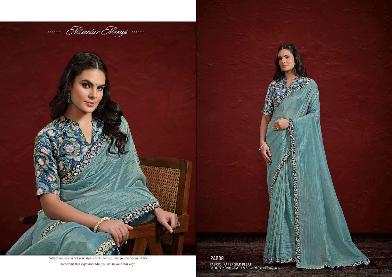 Mohmanthan  Aaina 24200 Series Designer Partywear Readymade Sarees Collection for Wedding Season