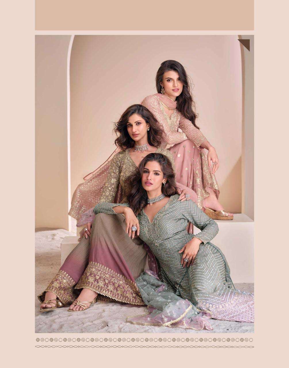 Sayuri Aayna Real Georgette Heavy Embroidered Partywear collection Plazzo Suit