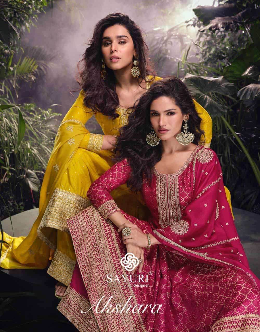 Akshara Sayuri Pure Viscose Jacquard Silk Wedding Collection Sharara Suit Online