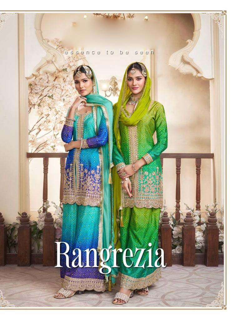 Rang Razia Pure Chinon Silk Heavy Designer Plazzo Suit For Eid Festival Online