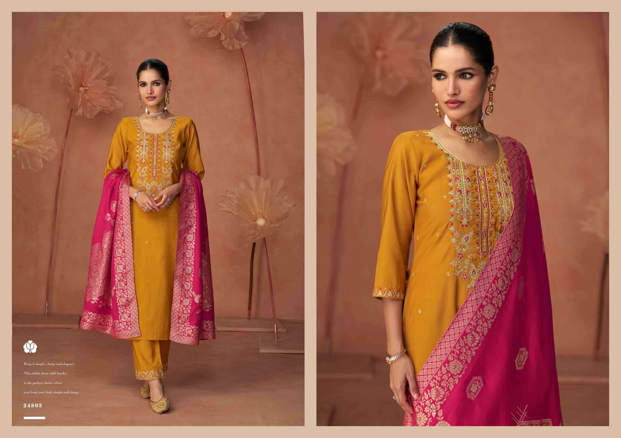 Shiny Lily Lali Pure Viscose Fabric with Embroidery work on Kurti Pant Dupatta set Online