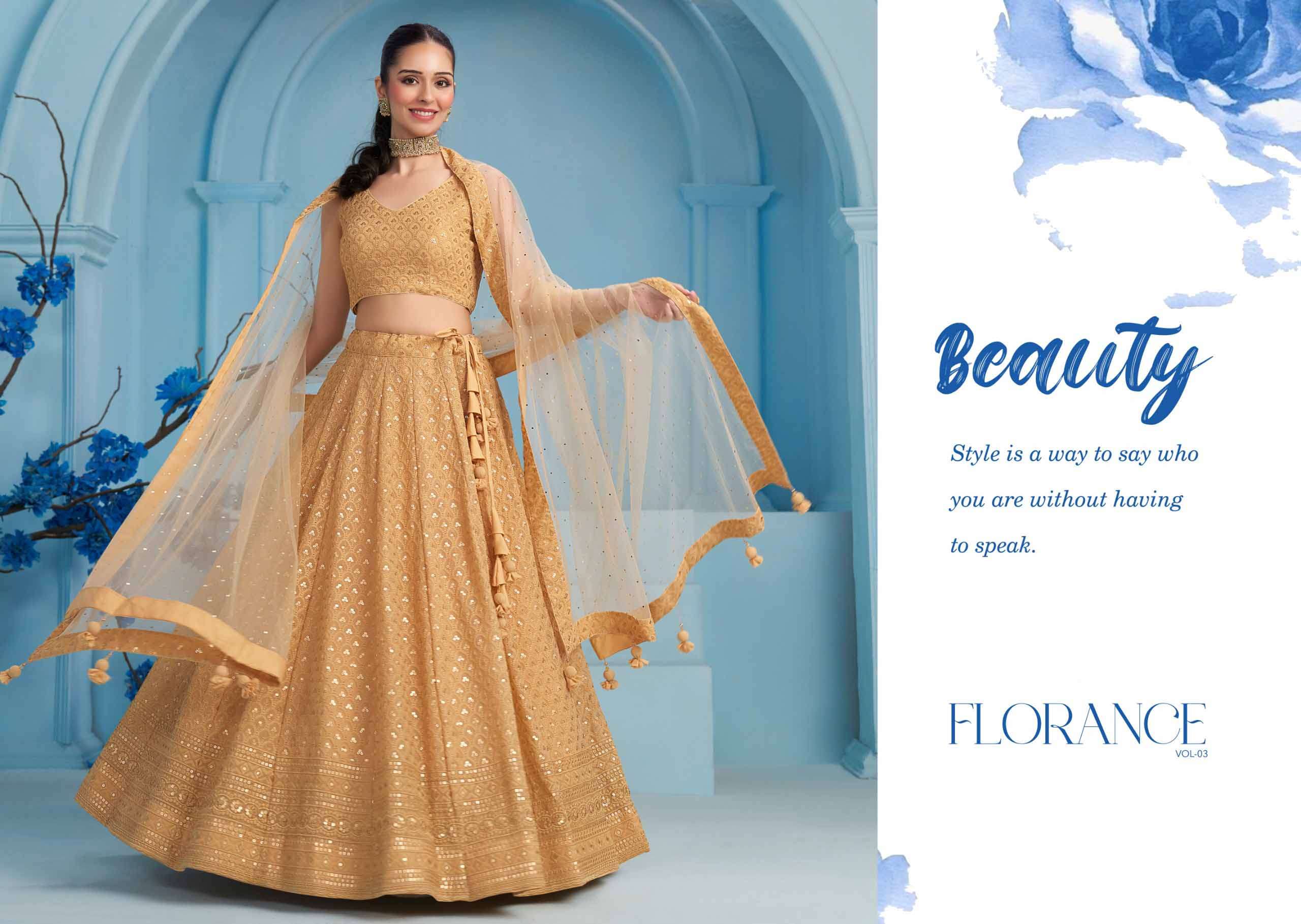 Designer Florance vol-3 A zeel Lehenga Choli Embroidered Georgette with Net Dupatta