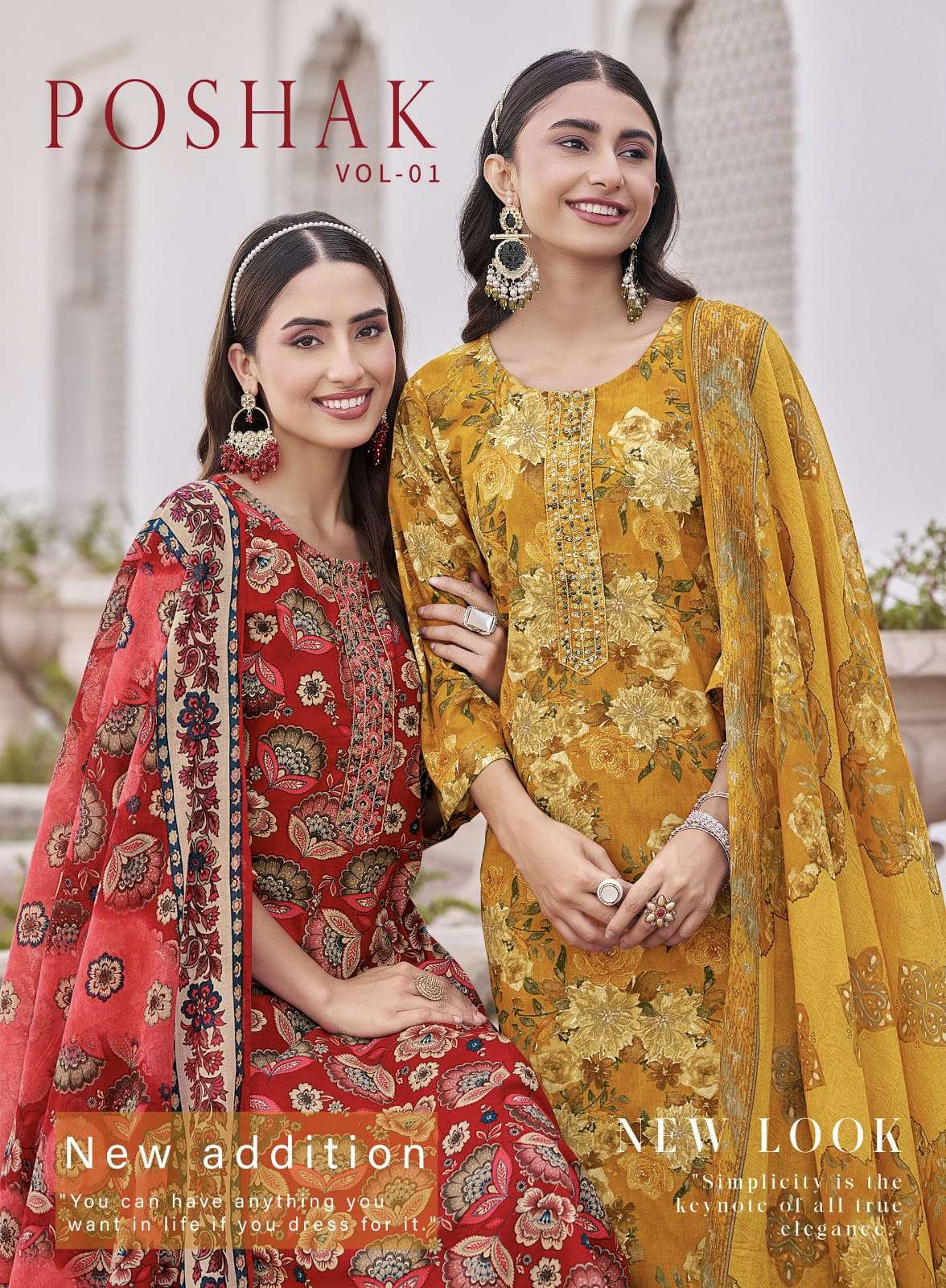 Poshak vol 1 Radhika Pure Cotton with Embroidery work Kurti Pant and Mul Dupatta Set