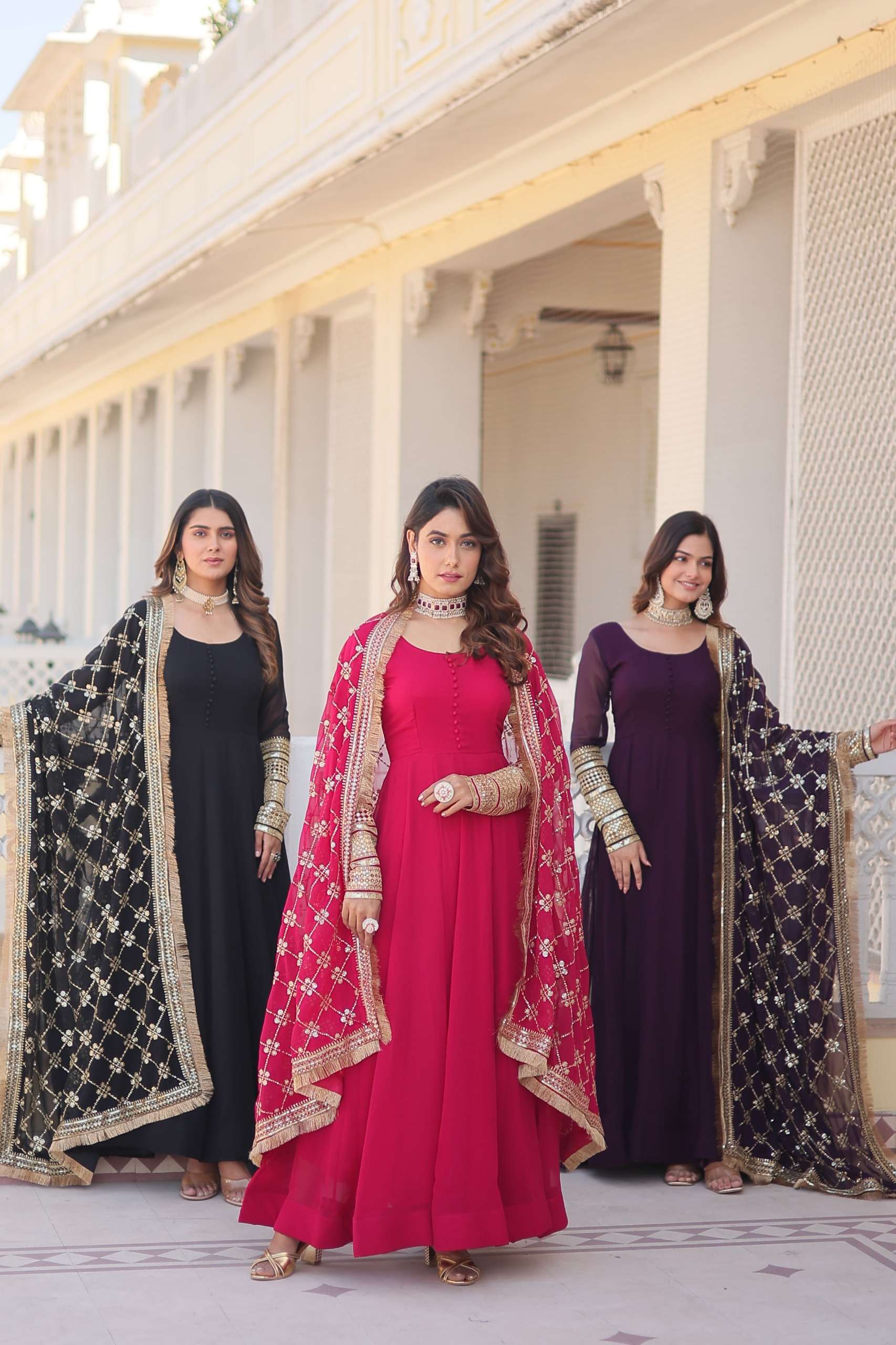 Surabhi Faux Blooming Gown Dupatta Krisha Creation