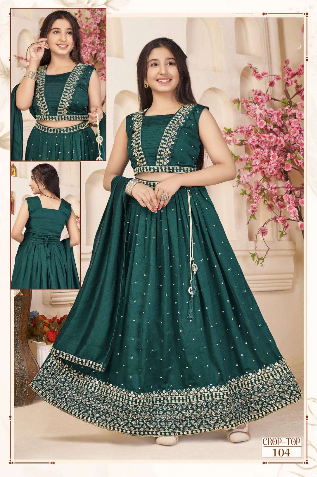 Kidress Kidswear Vichitra Silk Crop Top collection Online