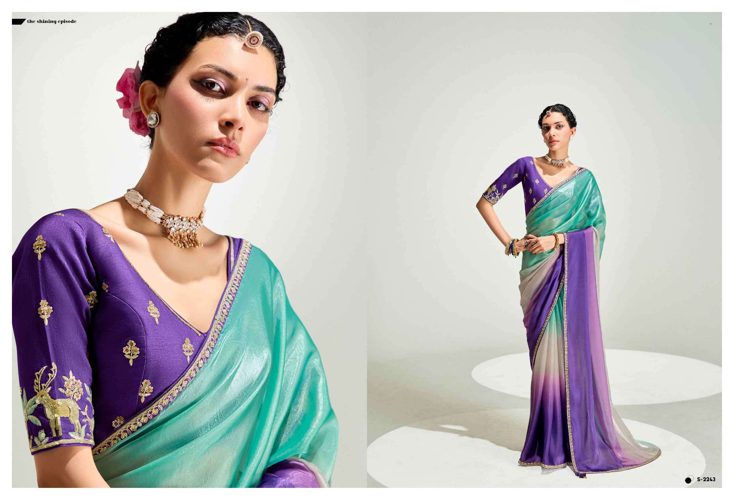 Kimora Rangrez Organza Tissue With Heavy Work Border Butta Partywear Saree