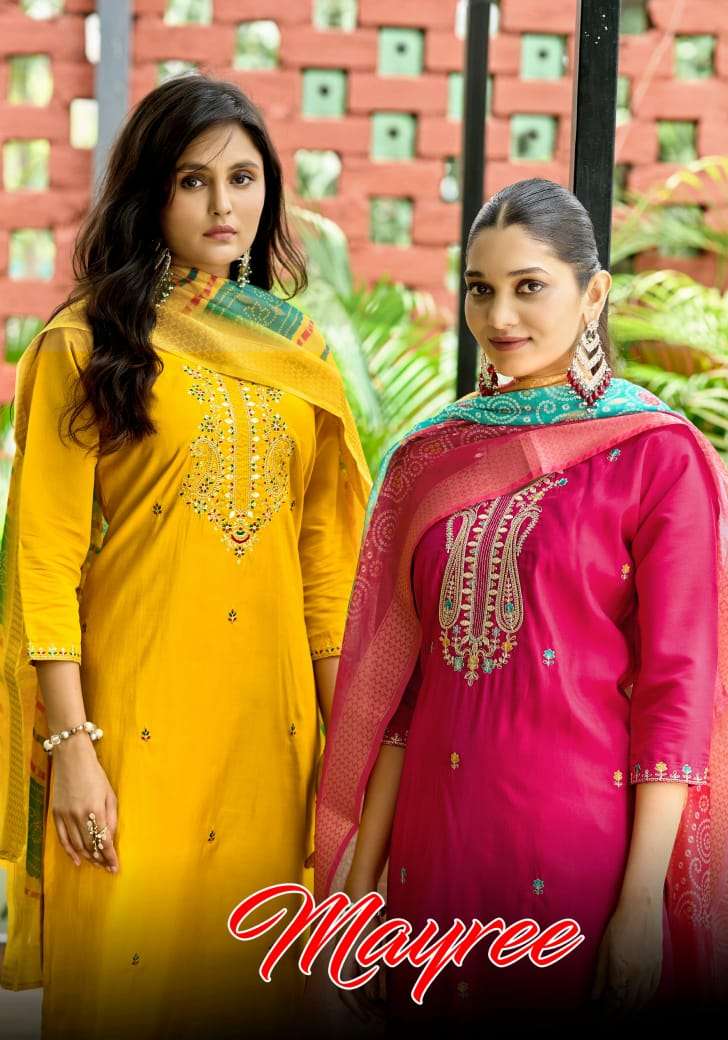 Ossm Mayree 3pc Kurti Pant Dupatta Festive Collection Krisha Creation Online Wholesaler Surat