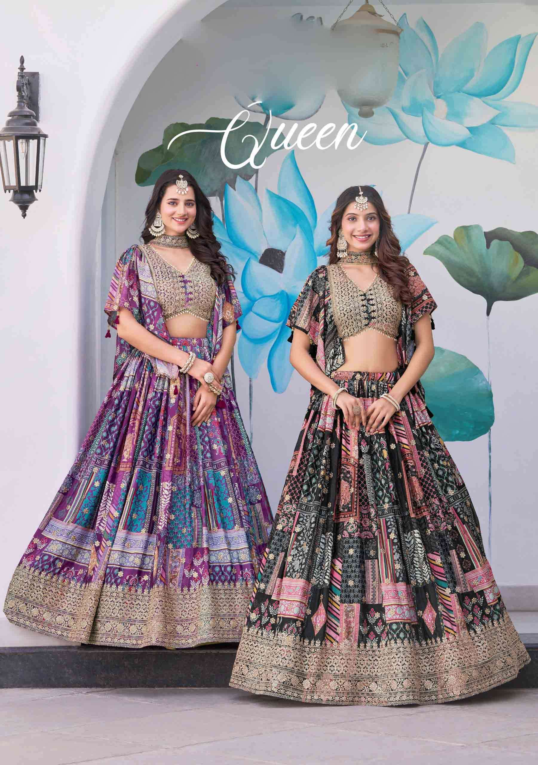 Queen Chinon Silk Fancy Lehenga Choli Collection