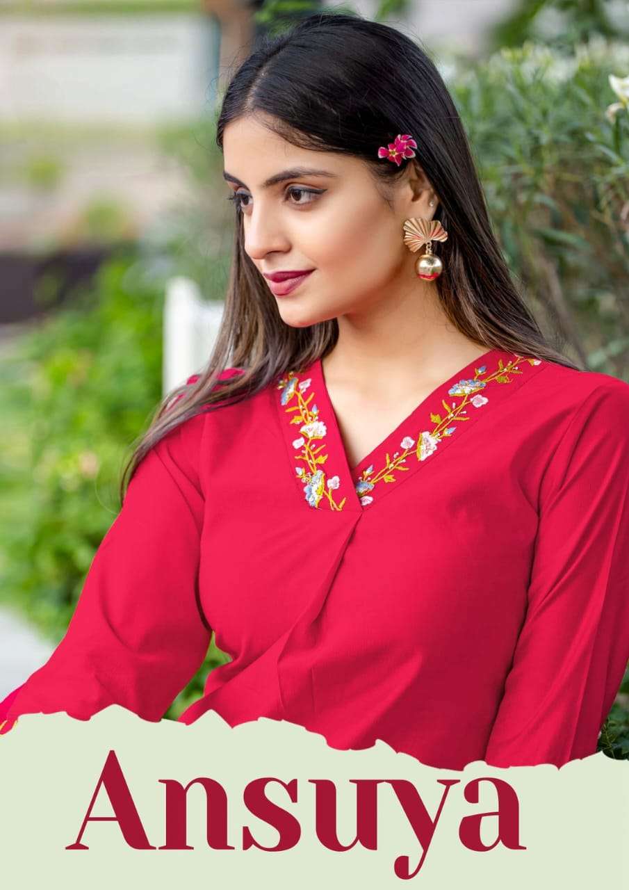 Ansuya Mittoo Gadhawal Fabric Thread  Handwork Suit Collection at Krisha Creation Wholesaler Surat 