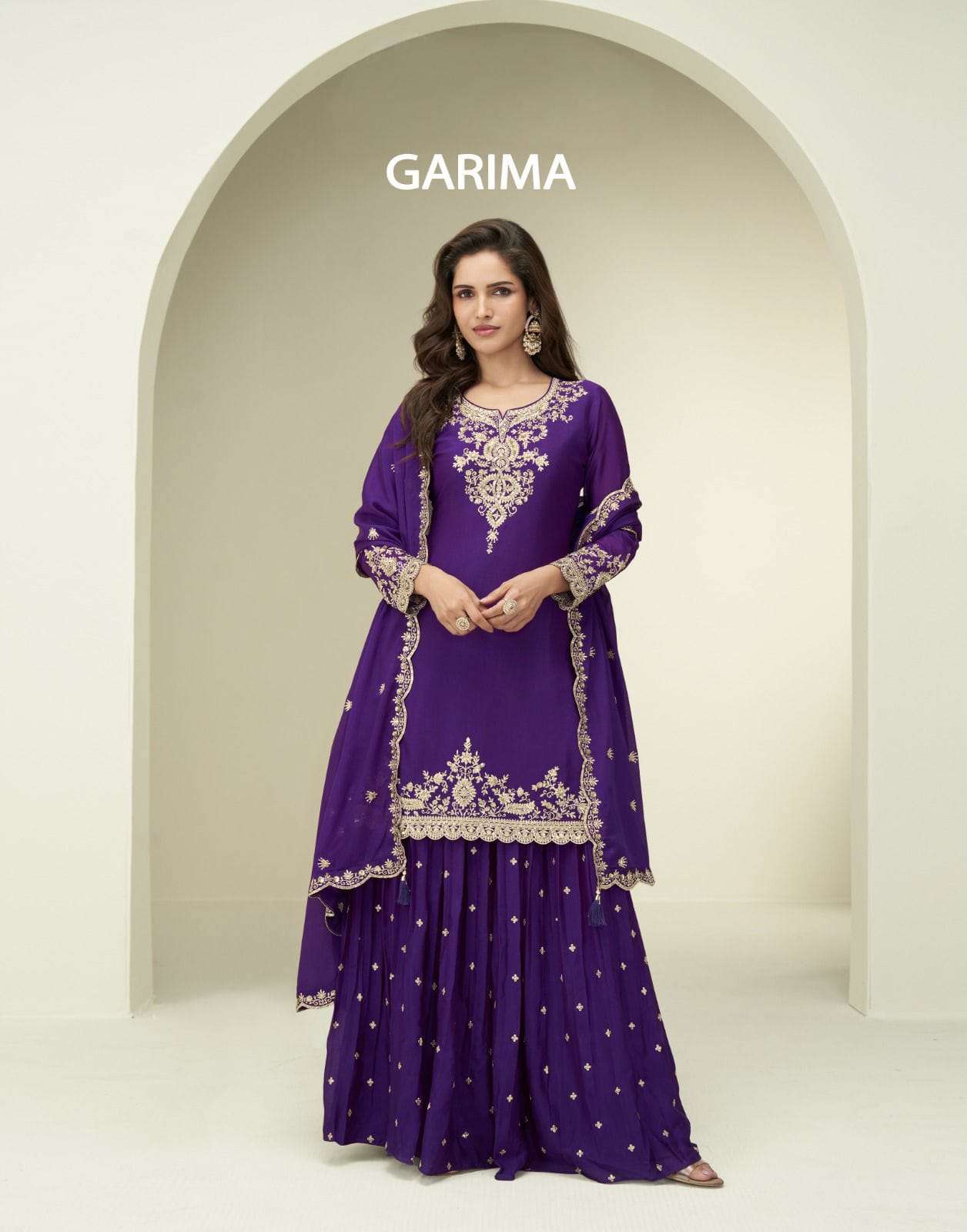 Garmia Aashirwad Premium Chinon Silk Readymade Designer Suit Collection Festive Wear at Krisha Creation