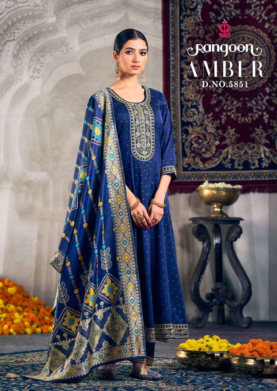 Amber Rangoon Premium Embroidery Anarkali Style Collection for Festive Season