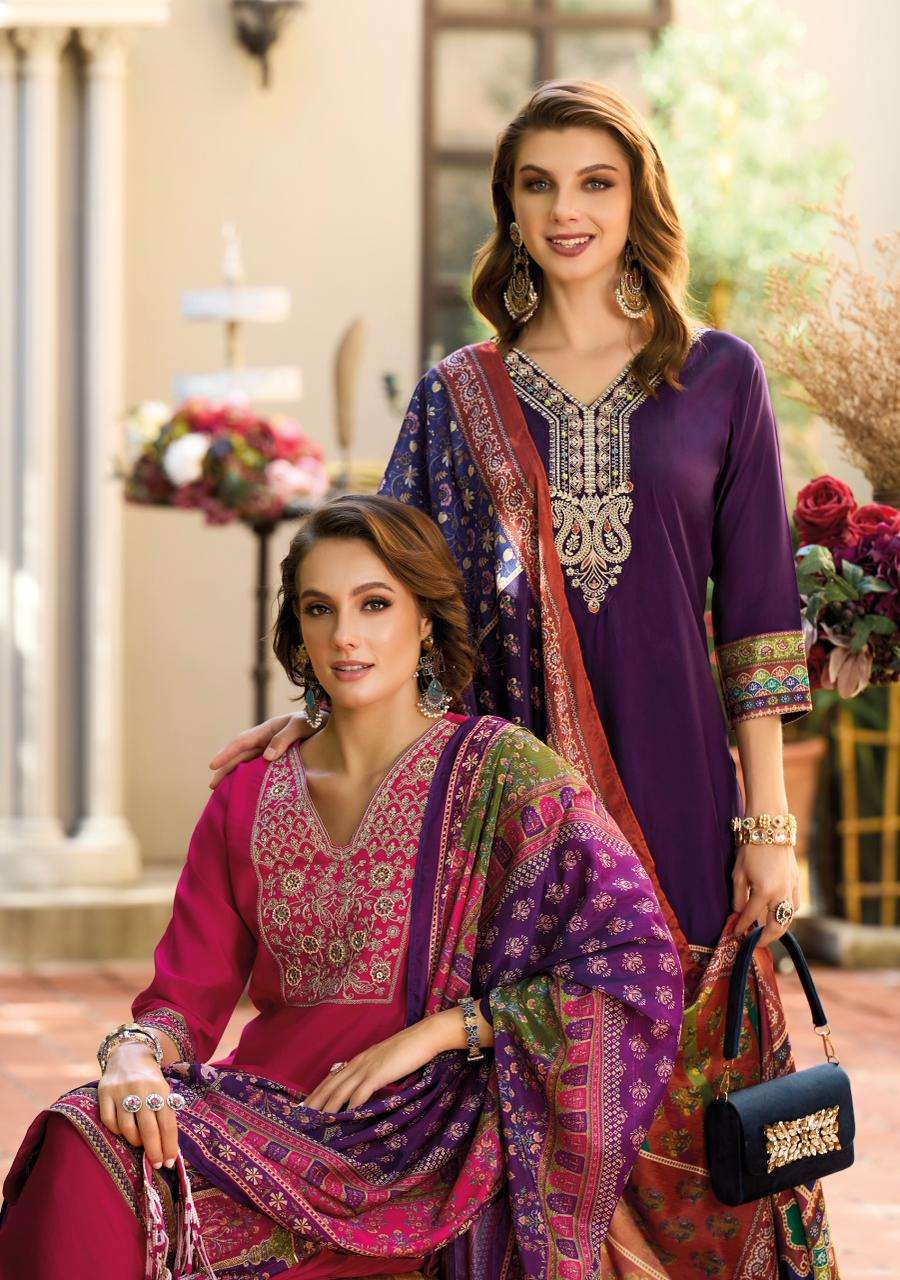 Khwab Lady Leela Designer Embroidery Farshi Suit Collection at Wholesale Supplier krisha creation