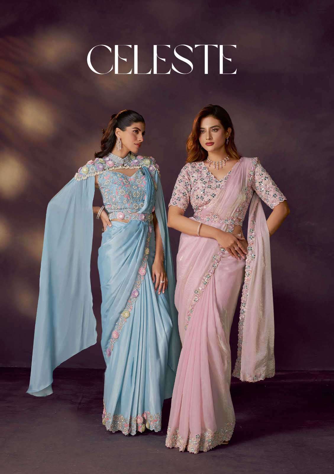 Mahotsav Mohmanthan 25900 Celeste One Minute Party Wear Saree Collection Wholesale Surat Krisha Creation