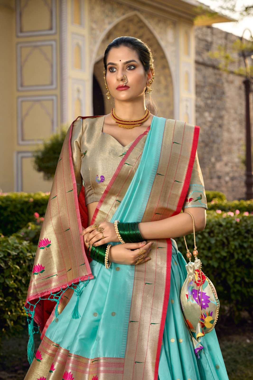 Saachi Paithani Jacquard Silk Lehenga Choli Collection Traditional Paithani Wear at Krisha Creation Surat