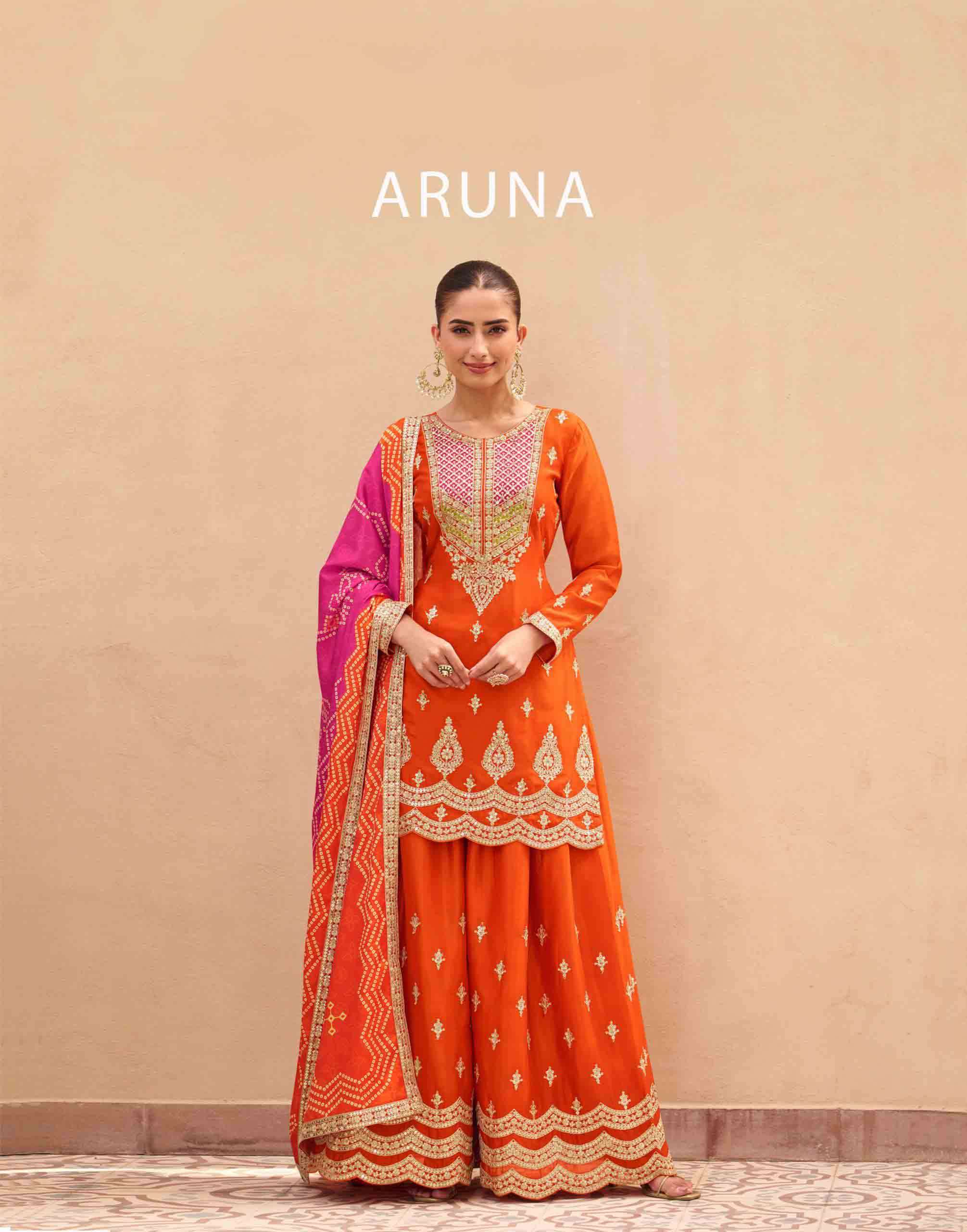 Aruna Aashirwad Premium Chinon Silk Heavy Embroidered Designer Suit for Eid Festival
