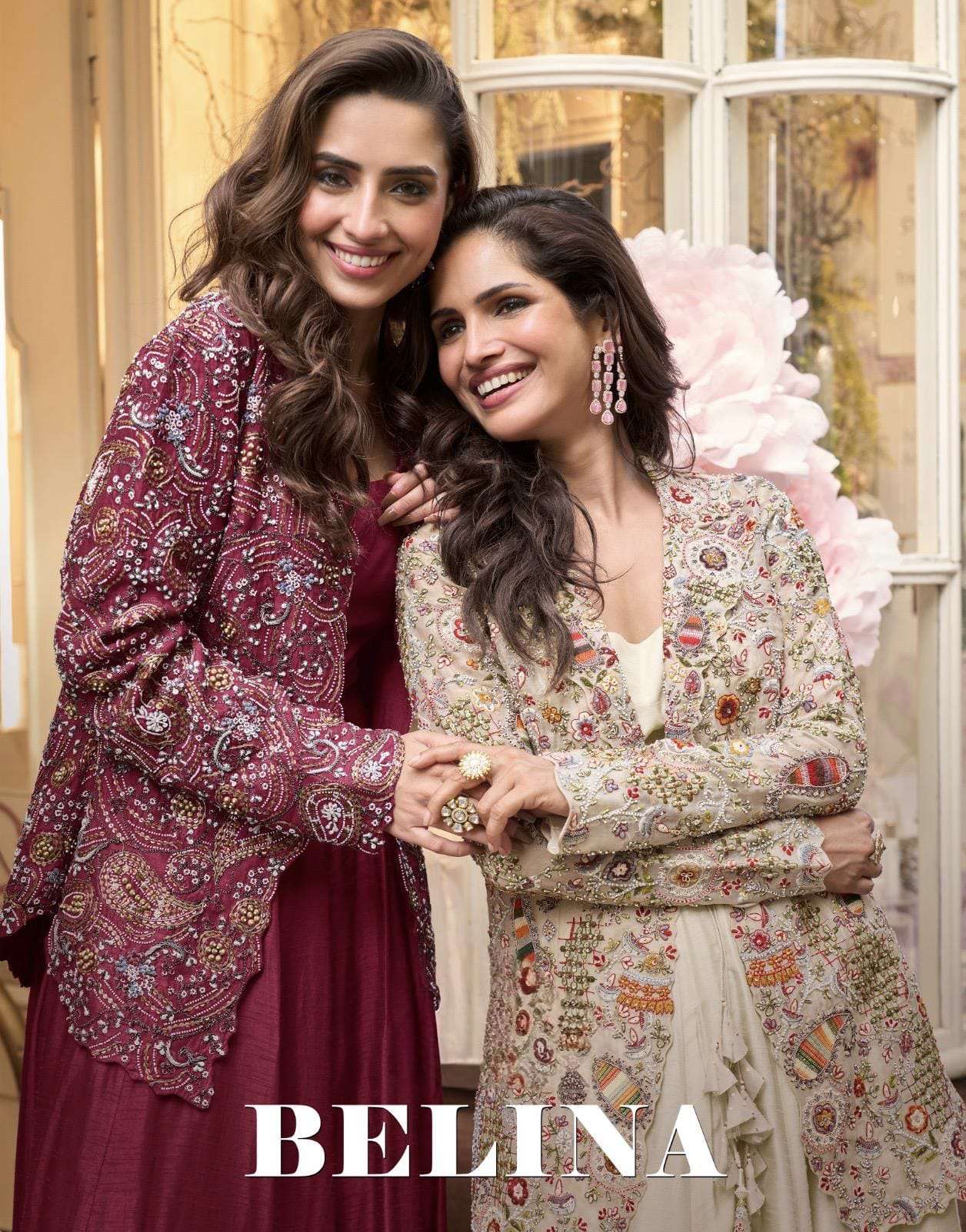 Belina Real Silk Heavy Beads Embroidered Jacket Gown SAYURI DESIGNER Free Size Stitched Krisha Creation Surat