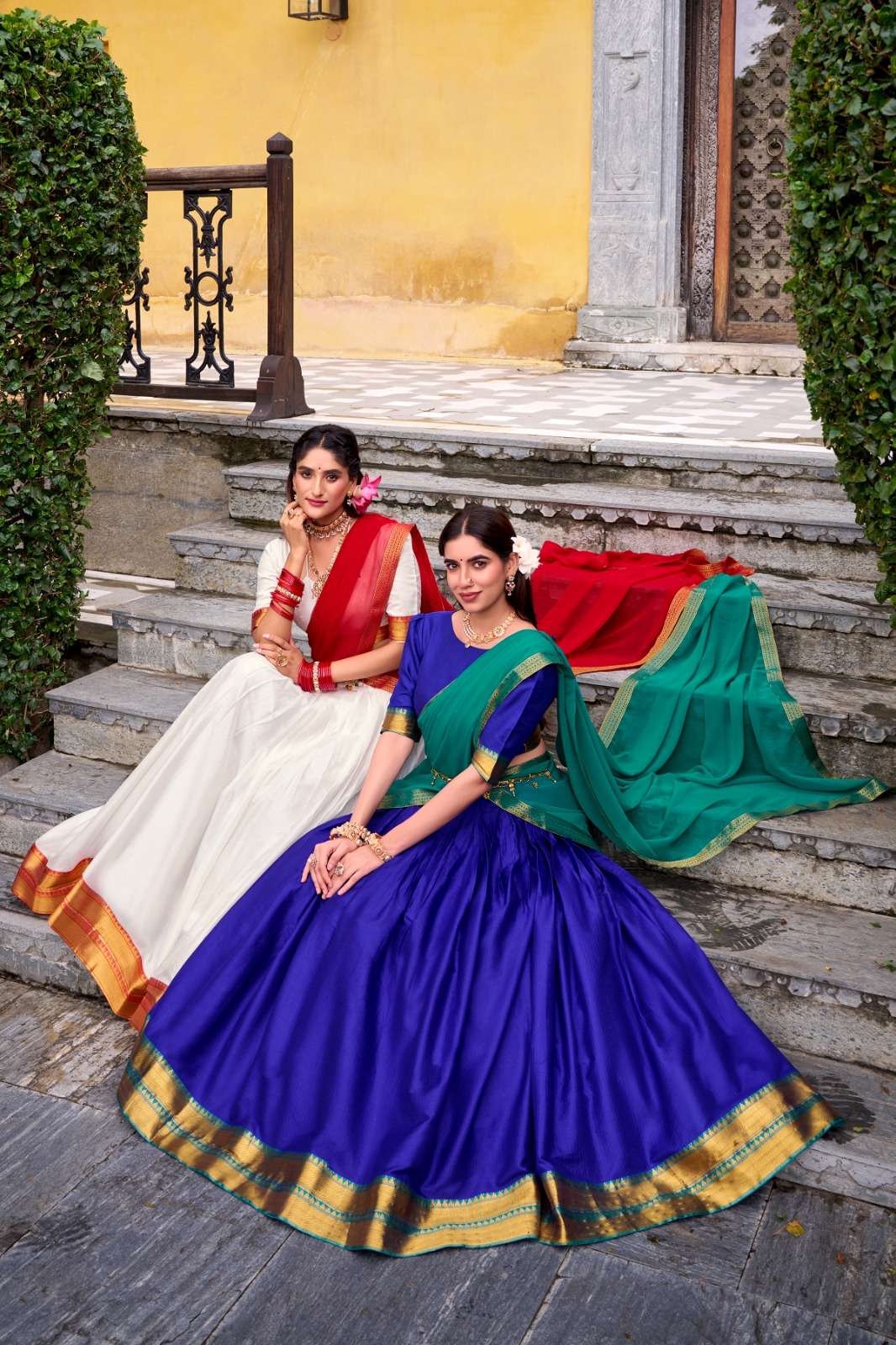 HARVANI Poly Cotton Zari Weaving Half Saree Lehenga Collection  Buy Designer Lehenga Online at Krisha Creation