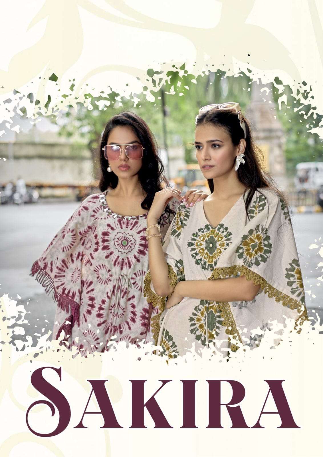 shakira wooglee cotton flex thread handwork kaftan collection 