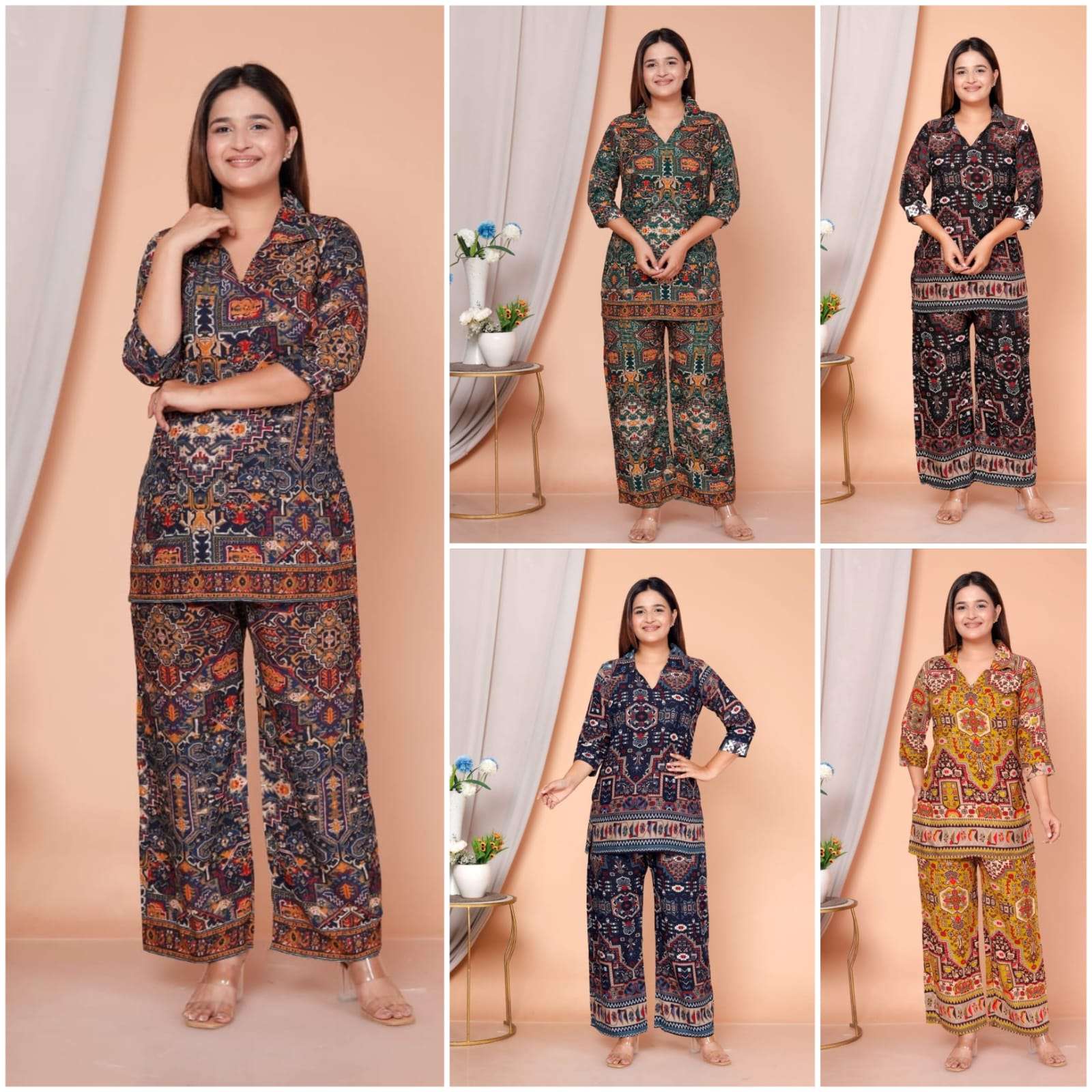 KRISHA CREATION  ZISA RAYON WITH DIGITAL PRINT FANCY DESIGNER CO-ORD SET