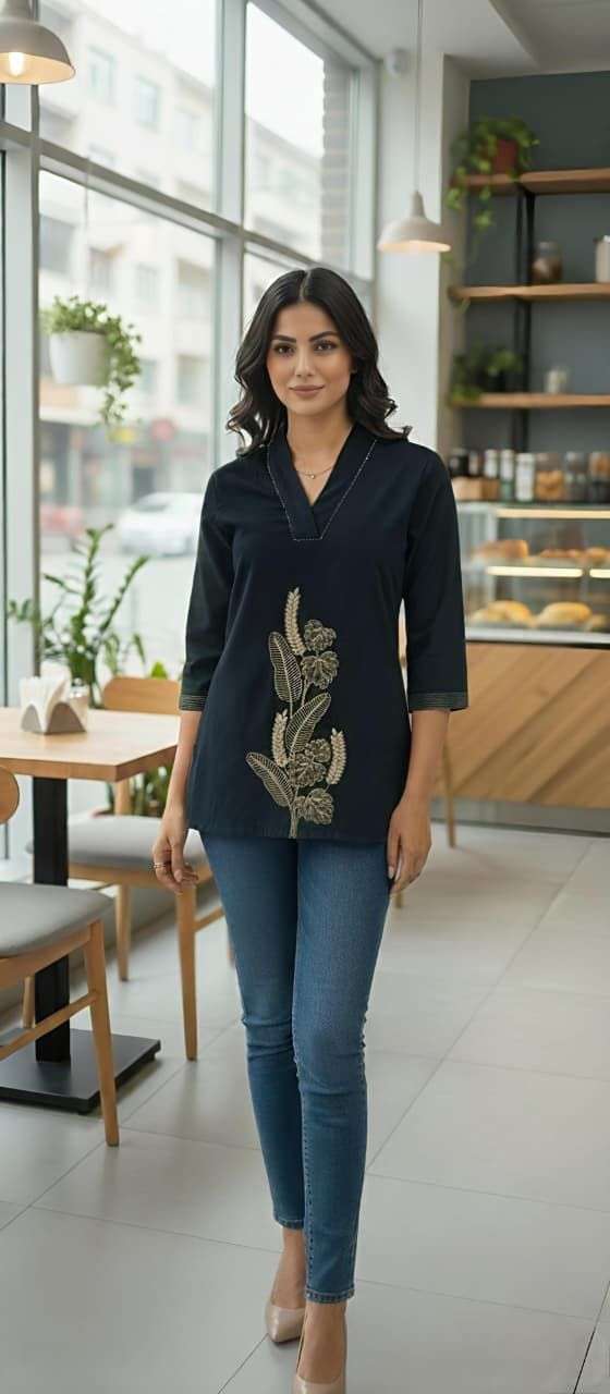 Lairya Pure Cotton 60x60 Embroidered Short Tops Wholesale Online