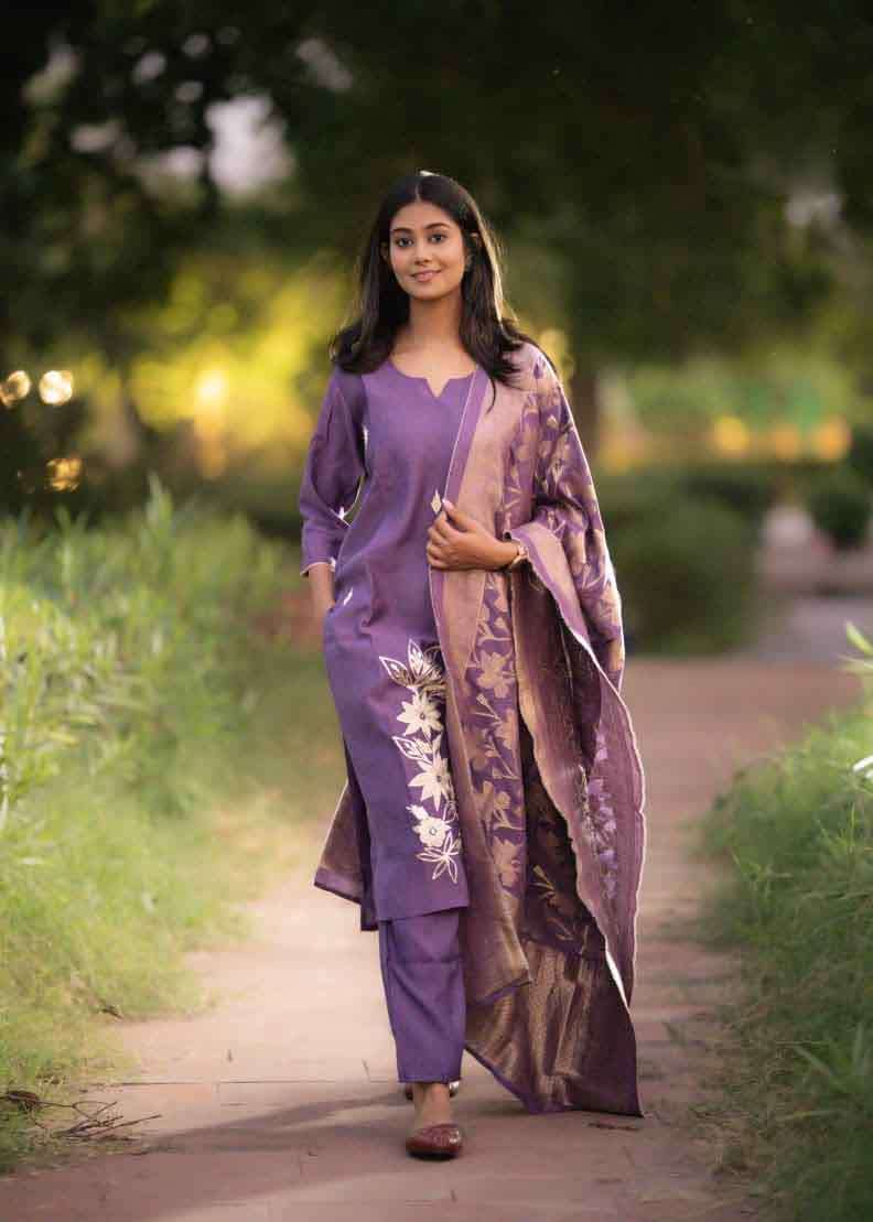 Rohini Shodashe Designer Handwork Kurti Pant with Banarasi Muslin Dupatta Wholesale at Best Price