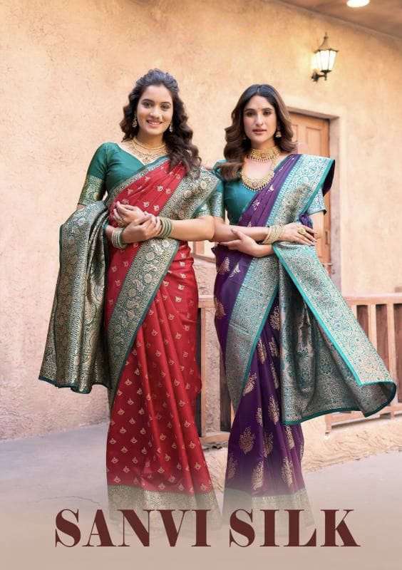 Sanvi Silk Sarees Wholesale Premium Traditional & Designer Silk Sarees Supplier Krisha Creation Surat