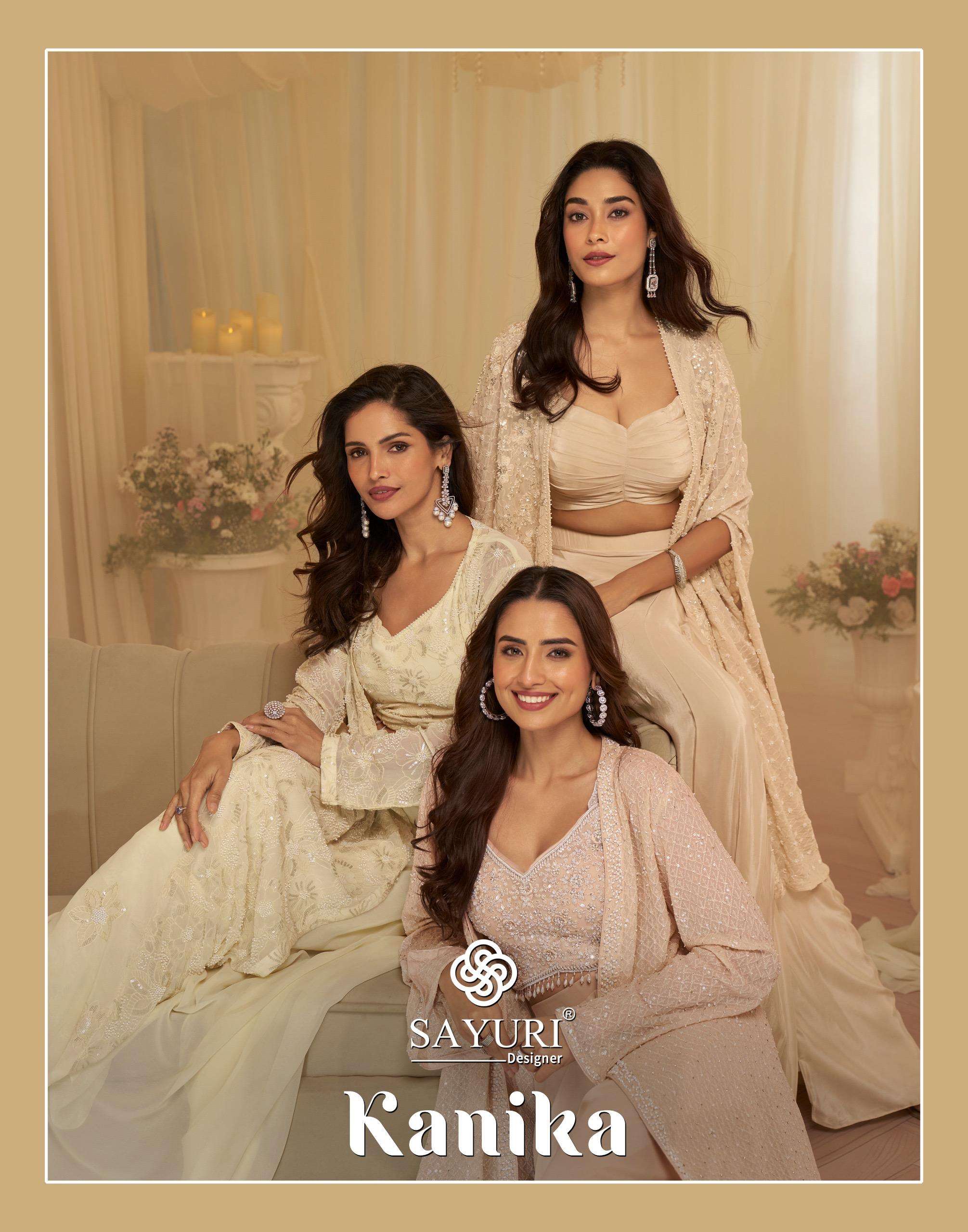 kanika by sayuri premium indo western cowl palazzo collection for wedding season