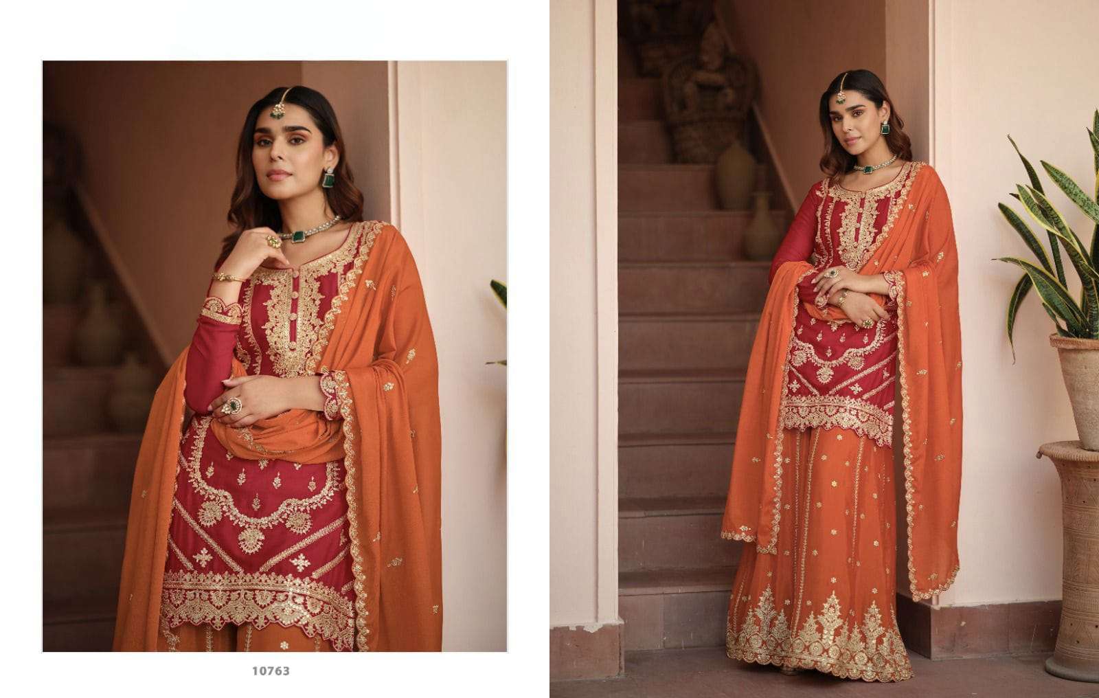 Richa Mor Bagh aashirwad Premium Chinon silk with heavy embroidery Sharara Suit Collection