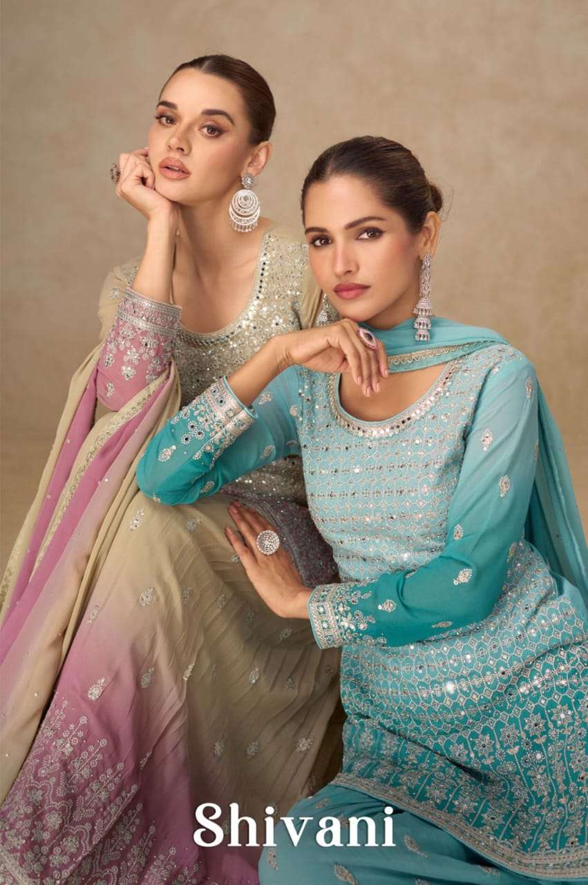 Shivani by Gulkayra Real Georgette Handwork Embroidery Palazzo Suit for Eid Krisha Creation
