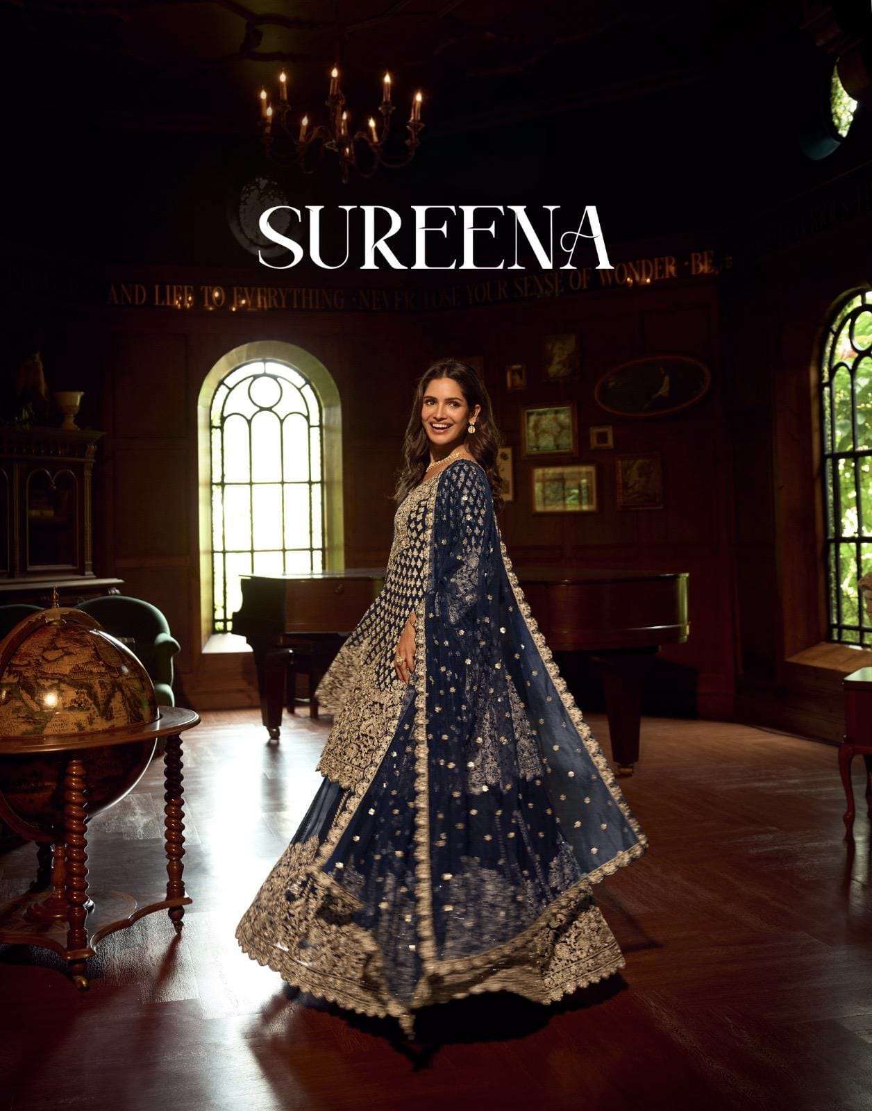 Sureena sayuri real georgette indo western wedding dresses collection for women online